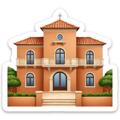 Mediterranean villa with terracotta roof sticker
