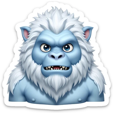 Cinematic Realistic WoW Yeti Portrait, head tilted epicly and inquisitively, showcasing a primal blend of raw might and mystical allure. His thick, shaggy fur in icy whites and pale blues and piercing ice-blue eyes are rendered in meticulous detail under dynamic, frosty lighting, high shine, epic and awe-inspiring, embodying the mystique of the frozen wilderness. sticker