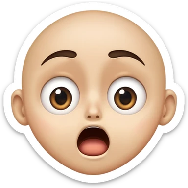 shocked face with wide open eyes and open mouth sticker