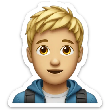 Boy with an iPhone on his ears sticker