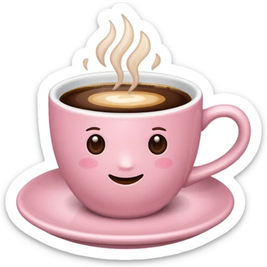 light-pink cup of coffee, no details sticker