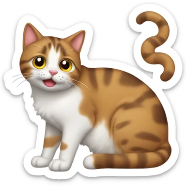 Cat with poo  sticker