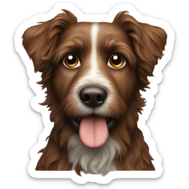 Brown wired haired dog with a mid curly beard sticker
