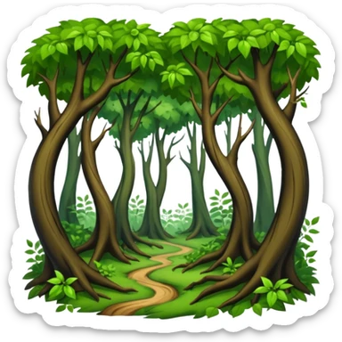 Old wold hanged in wild forest sticker