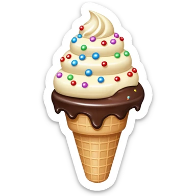 Icecream with toppins on the top sticker