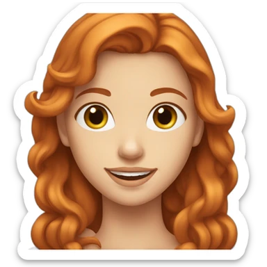 jeune femme rousse souriante sticker