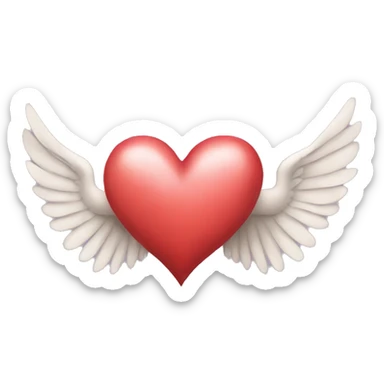 Heart shape with wings sticker