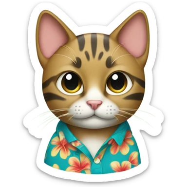 Cat wearing a Hawaiian shirt  sticker
