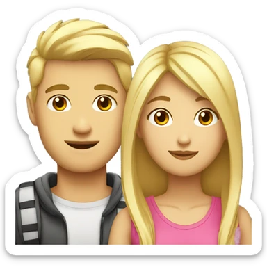 blond boyfriend asian girlfriend tourists sticker