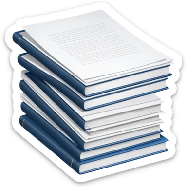 realistic stack of documents with title page sticker