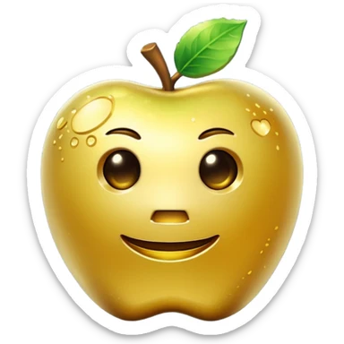 Enchanted golden apple in minecraft style  sticker