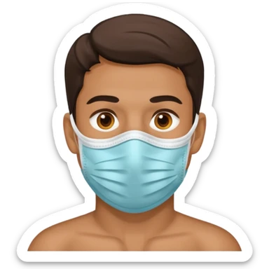 man, facemask sticker