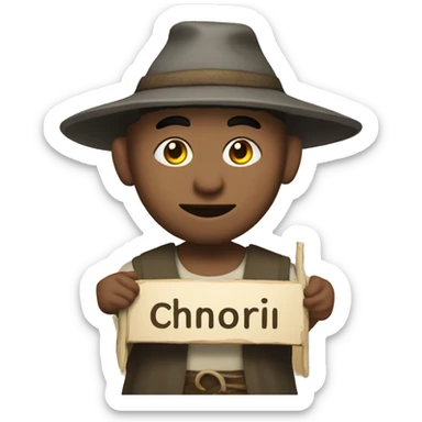 villager with chosenRP sign sticker