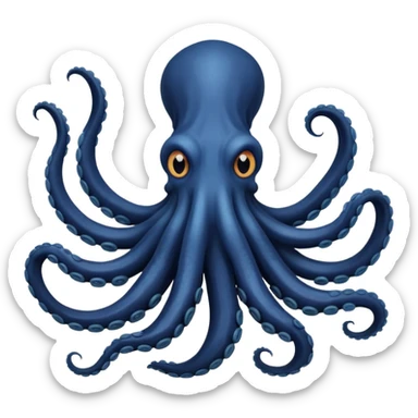 Create a single emoji of a Kraken in full body, shown at a slight side angle in a natural, characteristic pose. stylized like an emoji, but clearly recognizable.  sticker