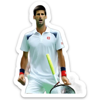 Novak Djokovic face retail sticker