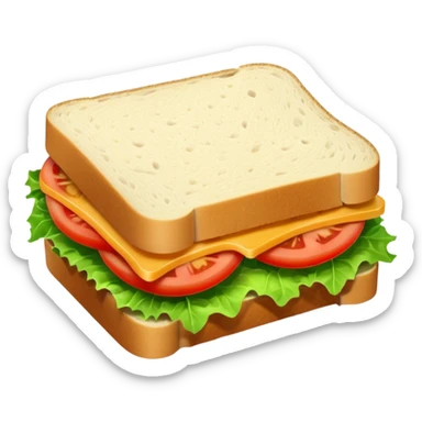 create a half sliced sandwich  sticker