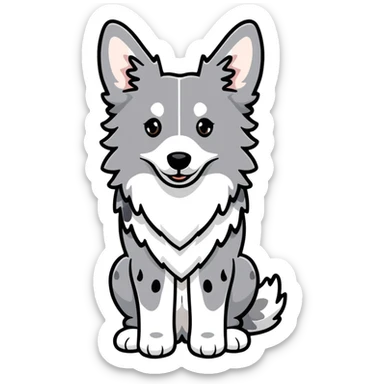 Grey spotted Merle Border Collie dog full body sticker