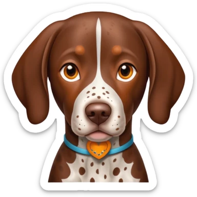 orange spotted face and back german short haired pointer sticker