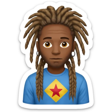 A black guy with dreads and congo flag sticker
