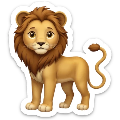 in lion family, only Kid Girl lion., full body, single tail sticker