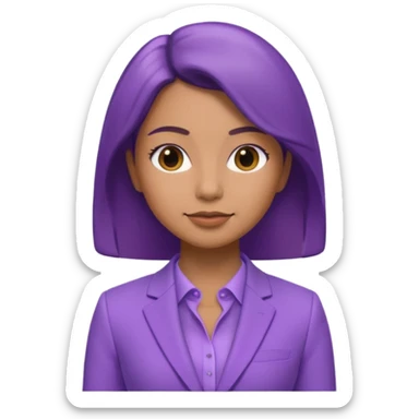 lavender-purple women’s Suit, smooth rounded neckline, simple design, glossy surface, plain background, Memoji-style. sticker