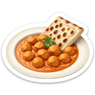 butter chicken and naan bread sticker