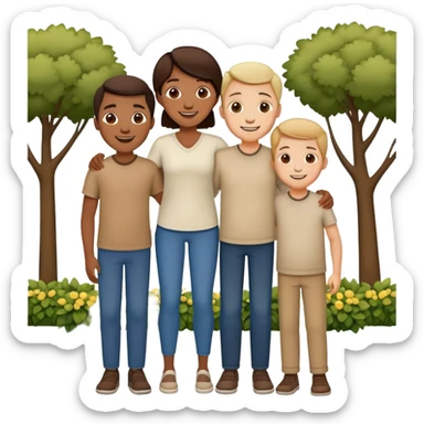 Family w two boys  sticker