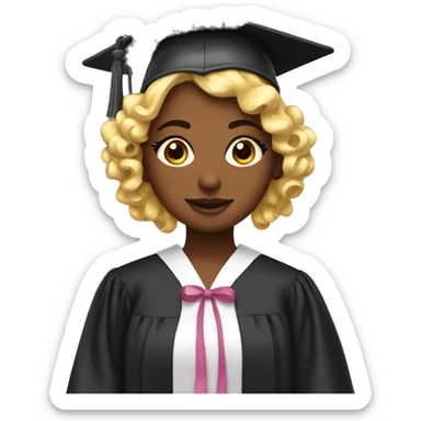 girl with curlers and graduation dress sticker