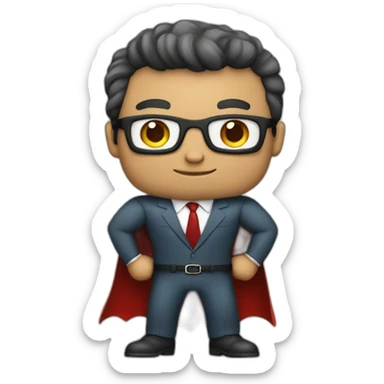 business man as a superhero full body sticker