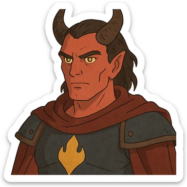 ghibli style Xeron portrait from Heroes of Might and Magic 3 sticker