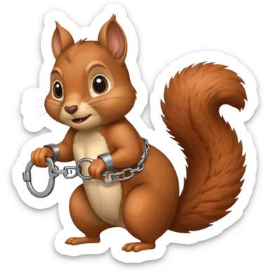 Squirrel in handcuffs mugshot sticker