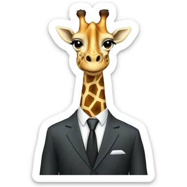 A giraffe in a suit sticker