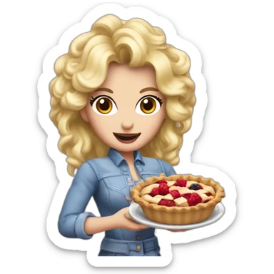 Dolly Parton fighting a berry pie sticker