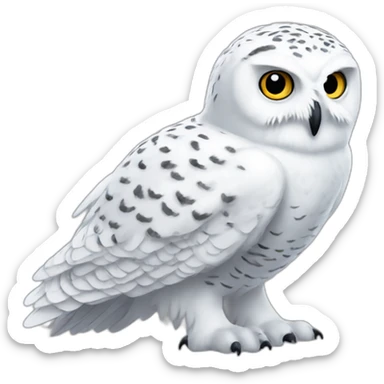 Snowy owl full body sticker