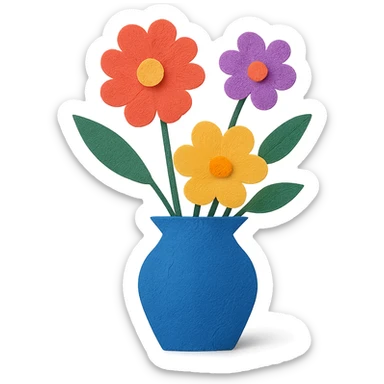 a vase with flowers sticker