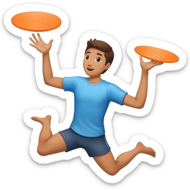 hands catching a flying frisbee, fun and dynamic sticker