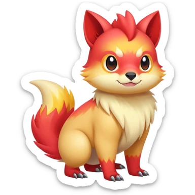 Cool cute edgy kawaii Quilava-animal-creature-hybrid full body sticker
