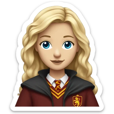 Blonde gryffindor girl Caucasian blue eyes sticker
