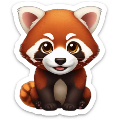 red panda cub facer sticker