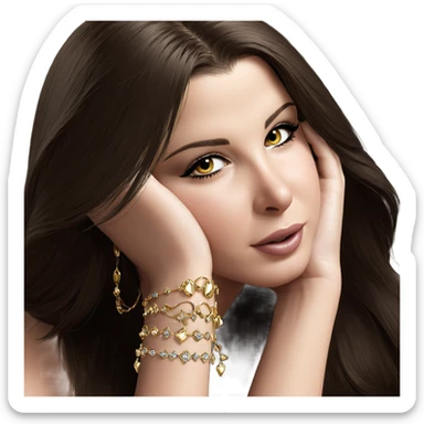 serene beauty with jewelry sticker