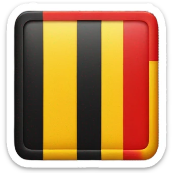 a black and red rectangle with a medium-sized yellow circle in the middle sticker