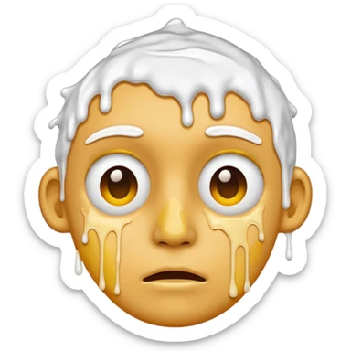 messy glue on face sticker