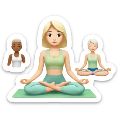 Ein Yogakurs der in einem grünen Park stattfindet im Sommer. sticker