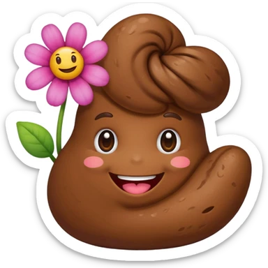 a little poop, who give a little flower sticker