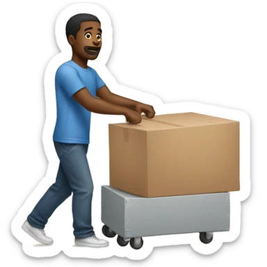 Black man moving furniture  sticker
