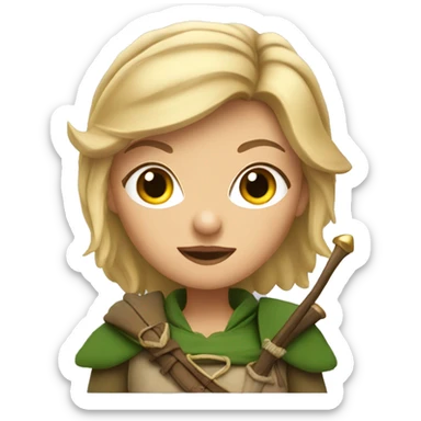 robin hood female with blond hair sticker