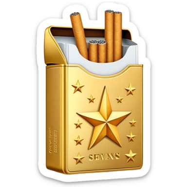 seven stars cigaret pack sticker