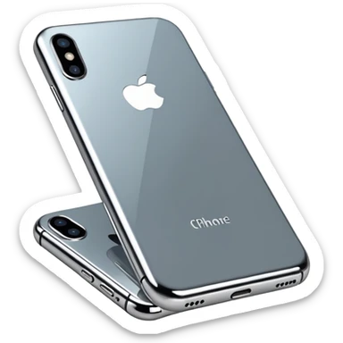 an elegant metallic chrome iphone sticker