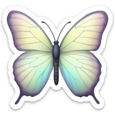 Pastel white iridescent butterfly sticker
