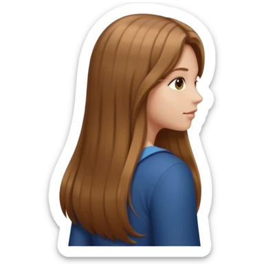 long hair image of a girl in back view sticker